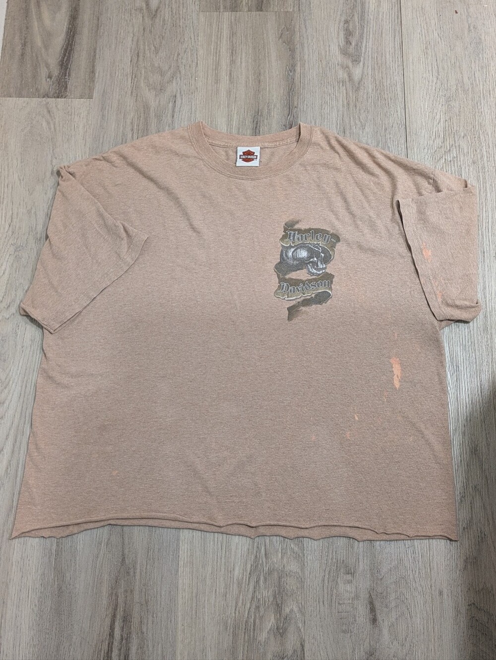Vintage Harley Davidson Cropped Beefy T-Shirt Mackie Oshawa - Size 2XL
